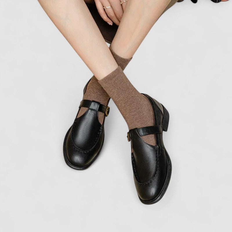 Women's Square Toe Heeled Ballet Flats – Modern Comfortable Finish
