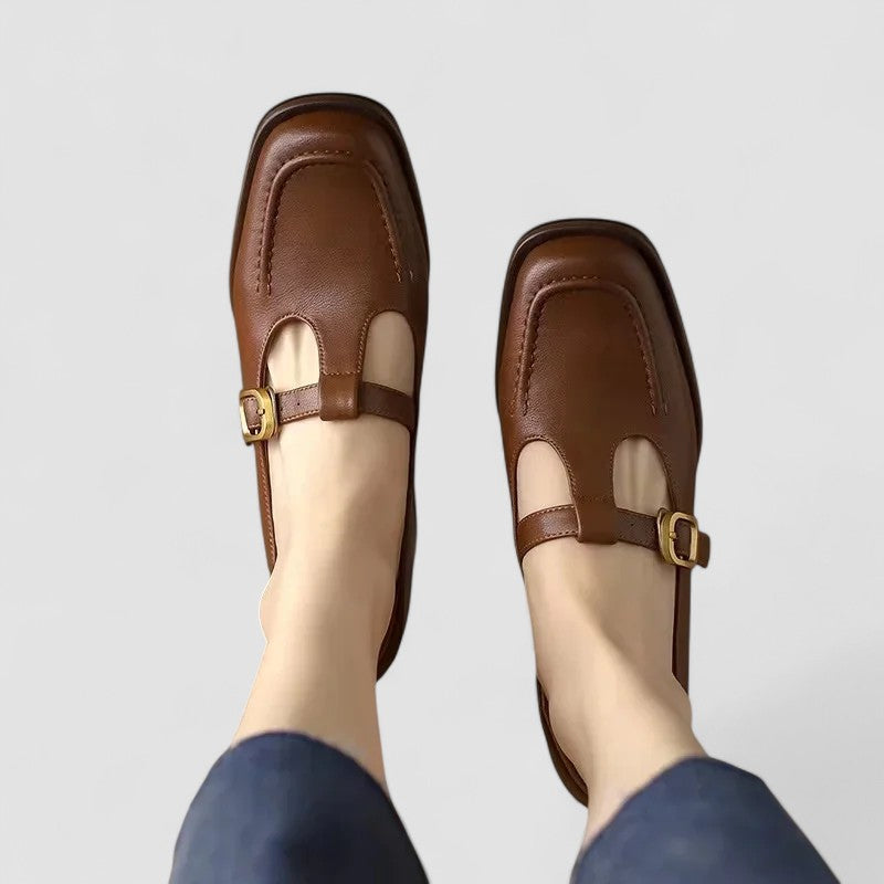 Women's Square Toe Heeled Mary Jane Shoes – Buckle Flexible Finish