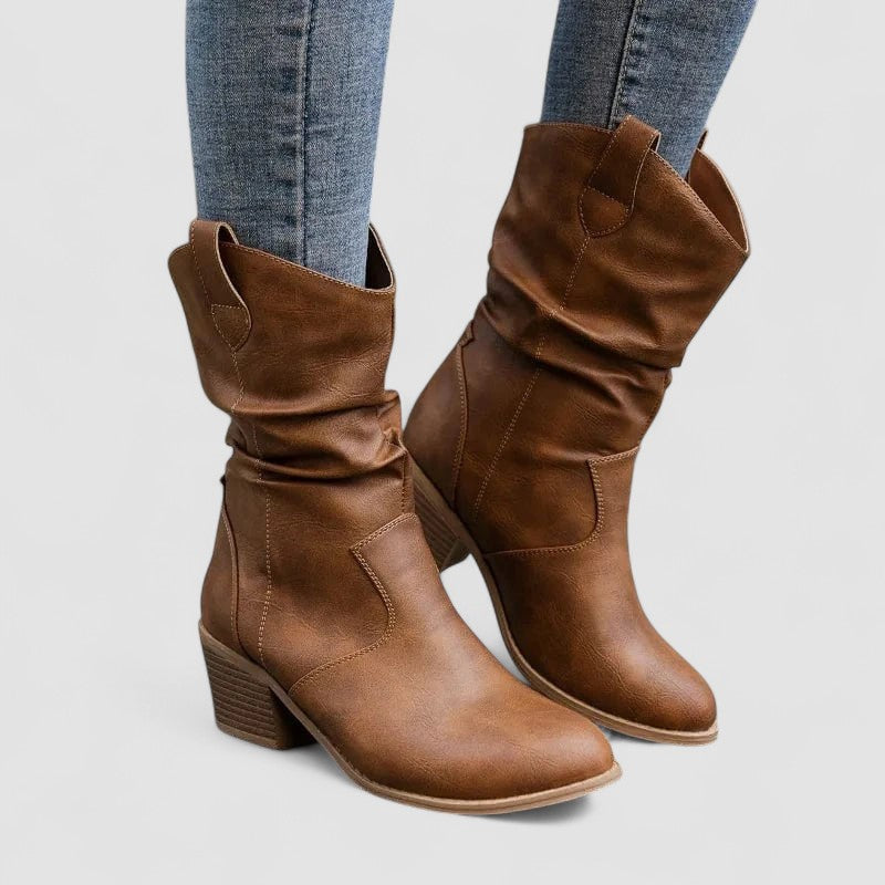 Women's Leather Supportive Boots – Timeless Denim Finish
