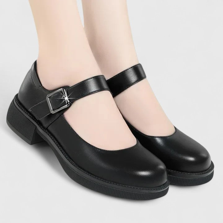 Women's Flexible Modern Ballet Flats – Heeled Buckle Finish