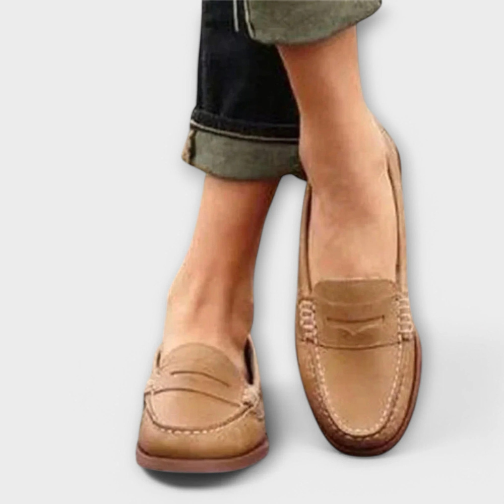 Women's Leather Classic Loafers – Non-Slip Lightweight Finish