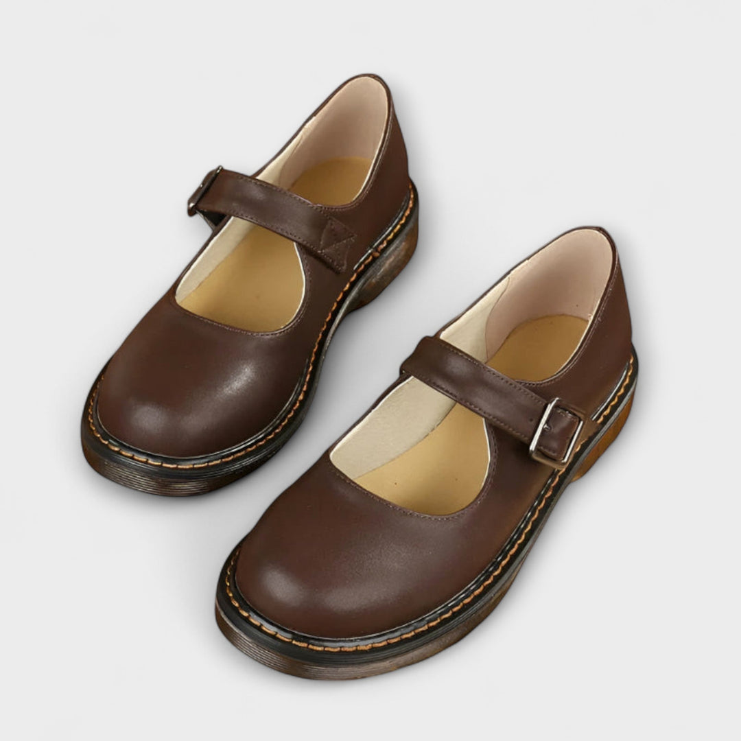 Women's Buckle Classic Ballet Flats – Leather Flexible Finish