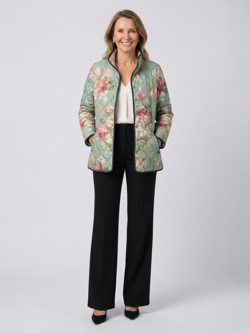 Women's Quilted Printed Jacket – Modern Refined Design