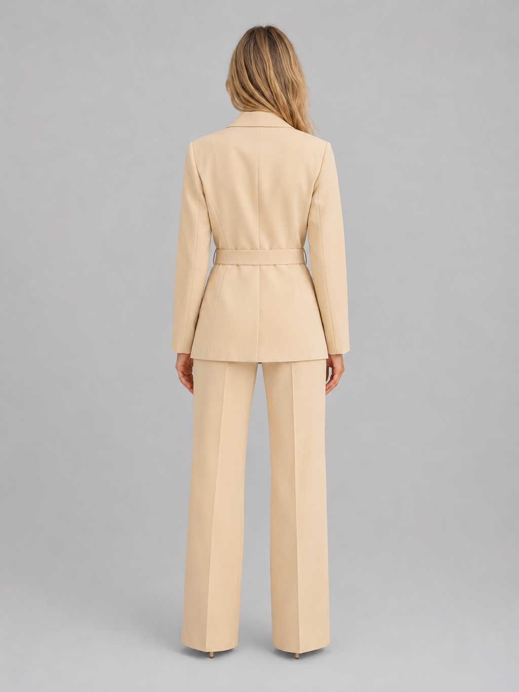 Women's Belted Blazer & Wide Leg Trouser Co-Ord Set – Tailored Two-Piece Suit
