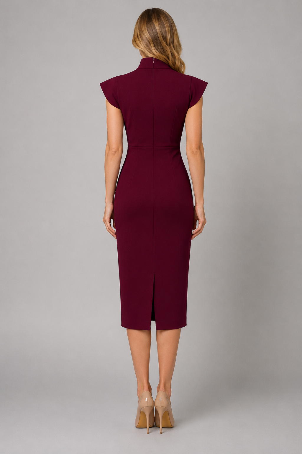 Women's Bow Tie Neck Midi Dress – Formal Occasion Wear