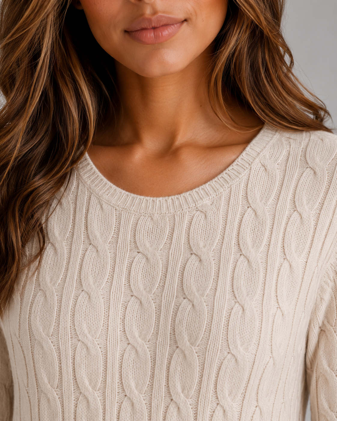 Women's Cable Knit Maxi Dress – Long Sleeve Jumper Dress