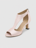 Women’s Comfort Open-Toe Heels – Elegant Soft Suede Look
