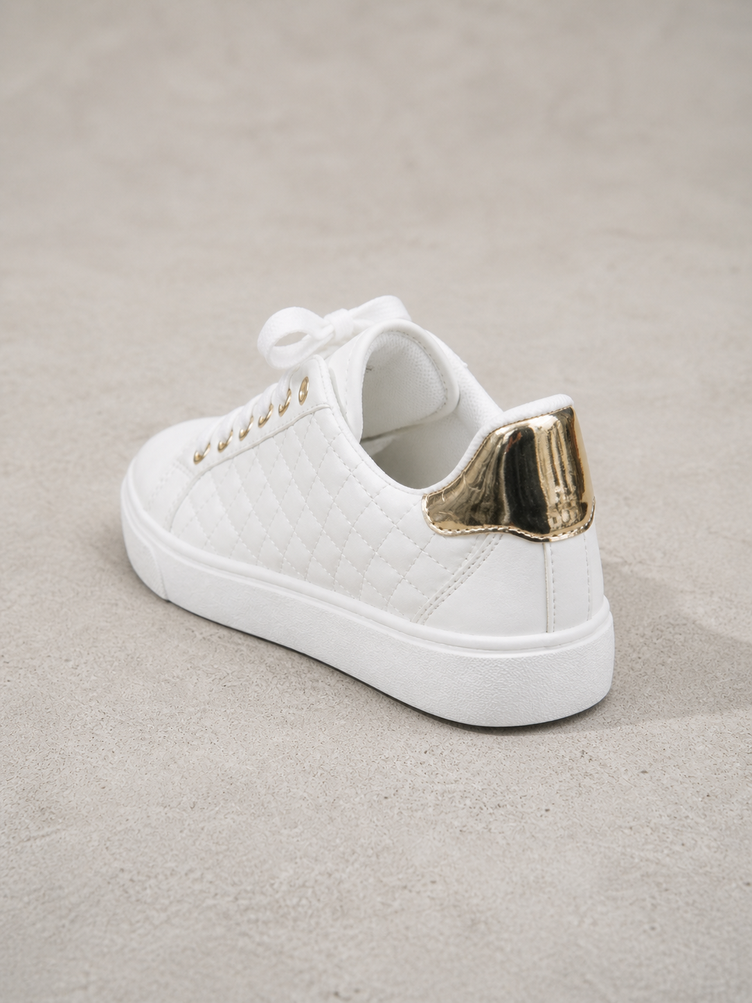 Women’s Comfort Trainers – Quilted Leather Look Shoes