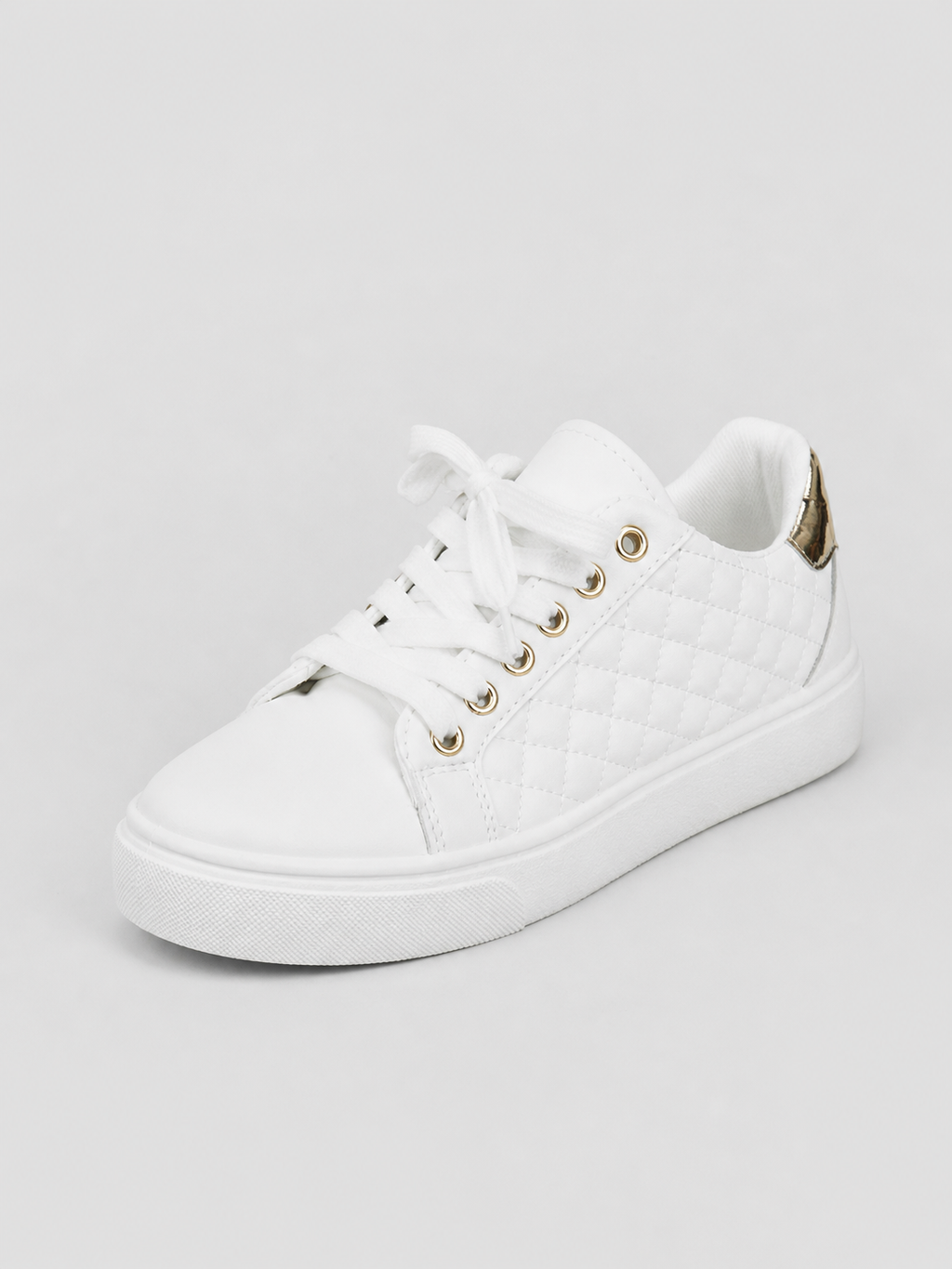 Women’s Comfort Trainers – Quilted Leather Look Shoes