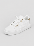 Women’s Comfort Trainers – Quilted Leather Look Shoes