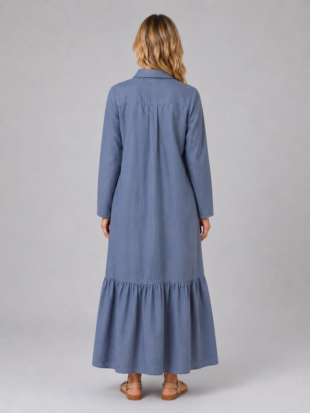 Women’s Cotton Blend Maxi Shirt Dress – Relaxed Tiered Summer Fit