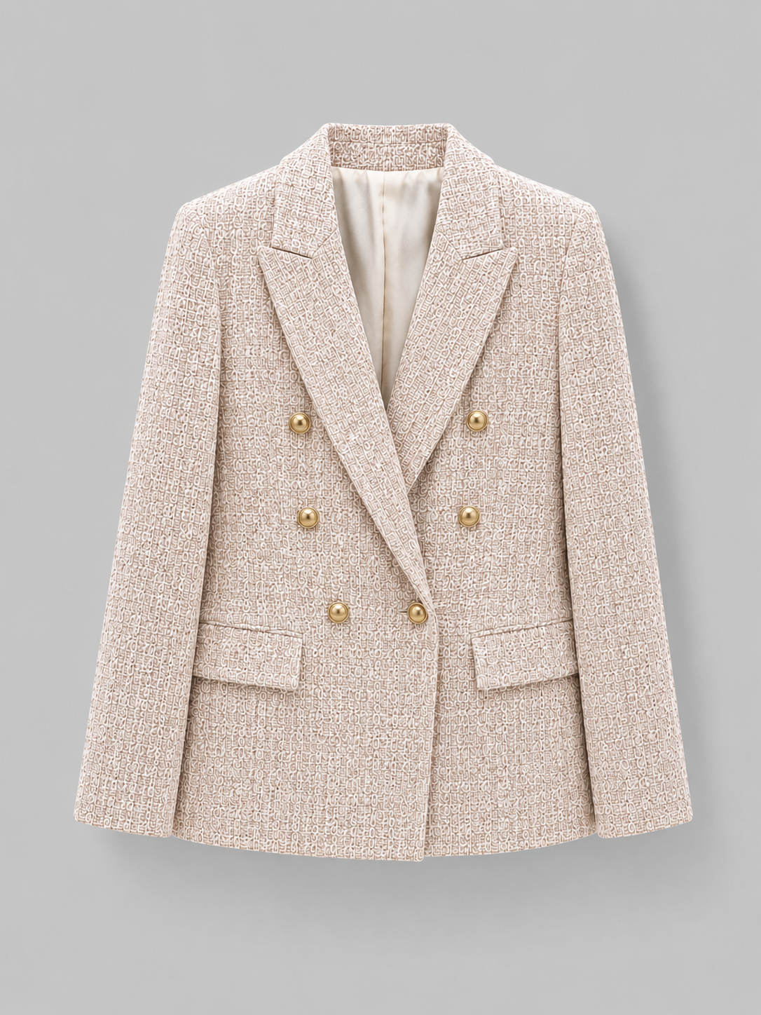 Women's Double Breasted Tweed Blazer – Tailored Smart Jacket