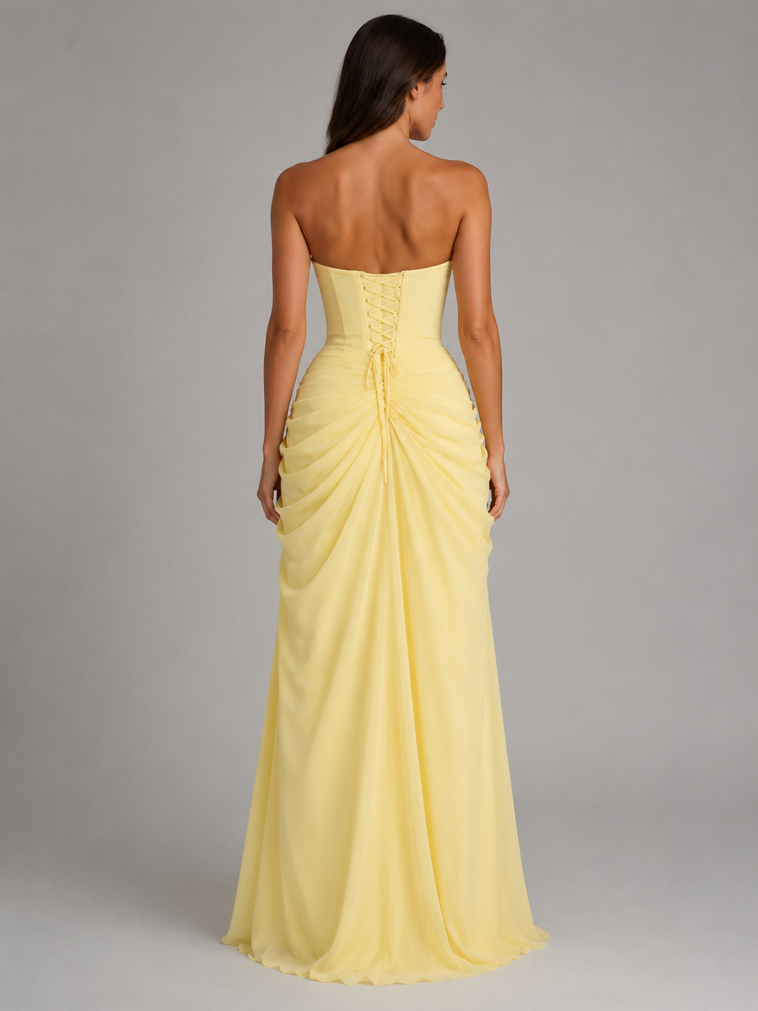 Women’s Draped Corset Maxi Dress – Sculpted Fit