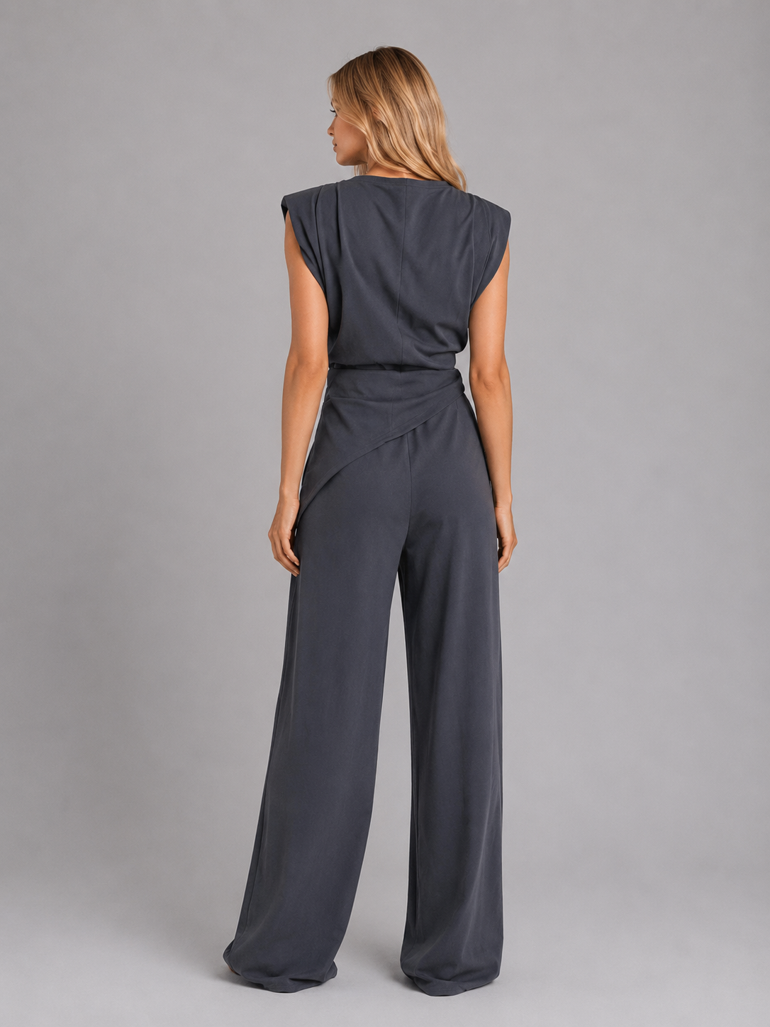 Women’s Draped Two-Piece Co-Ord Set – Relaxed Lounge Style