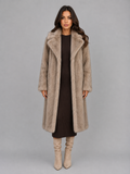 Women’s Faux Fur Long Coat – Oversized Plush Winter Jacket