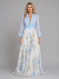 Women’s Floral Chiffon Maxi Dress – Flowing Silhouette