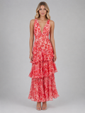 Women’s Floral Chiffon Ruffle Maxi Dress – Summer Occassion Style