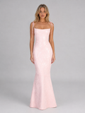 Women's Floral Jacquard Mermaid Maxi Dress – Figure-Flattering Silhouette