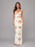Women's Floral Satin Feel Maxi Dress – Summer Occasion Style