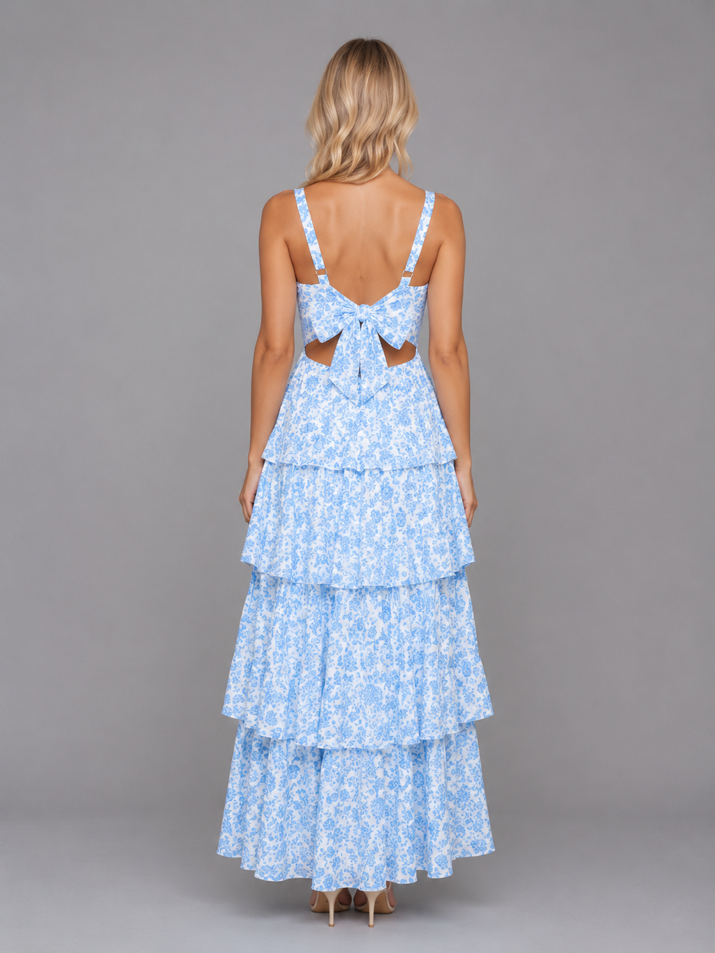 Women's Floral Tiered Maxi Dress – Summer Occassion Style