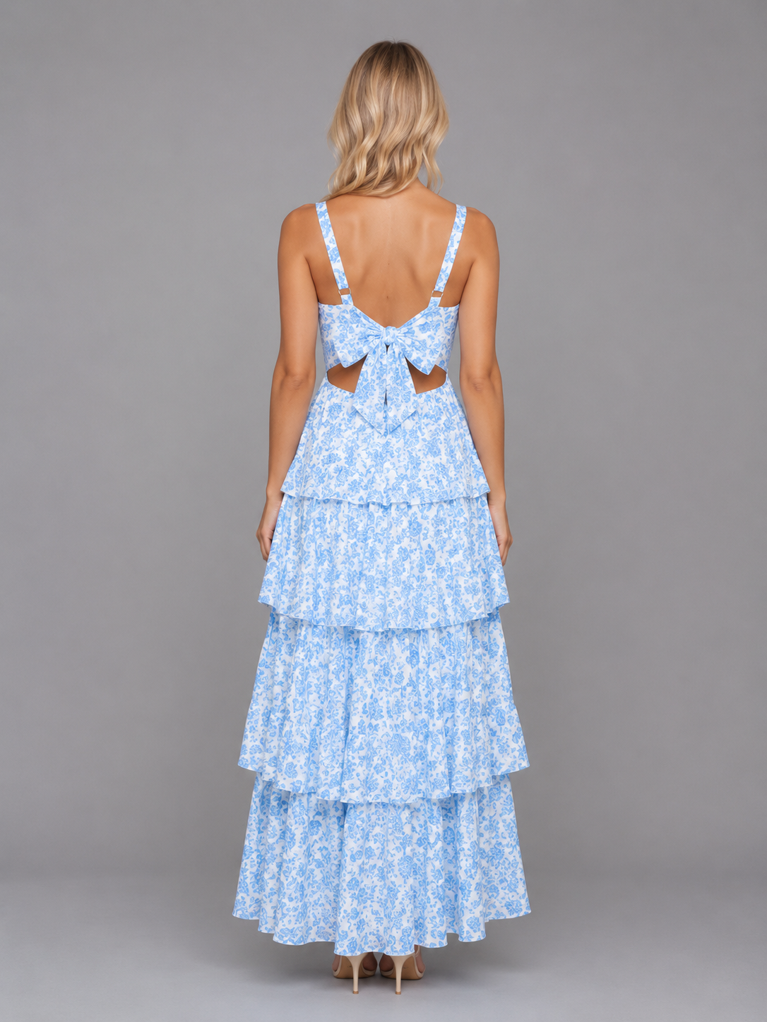 Women's Floral Tiered Maxi Dress – Summer Occassion Style