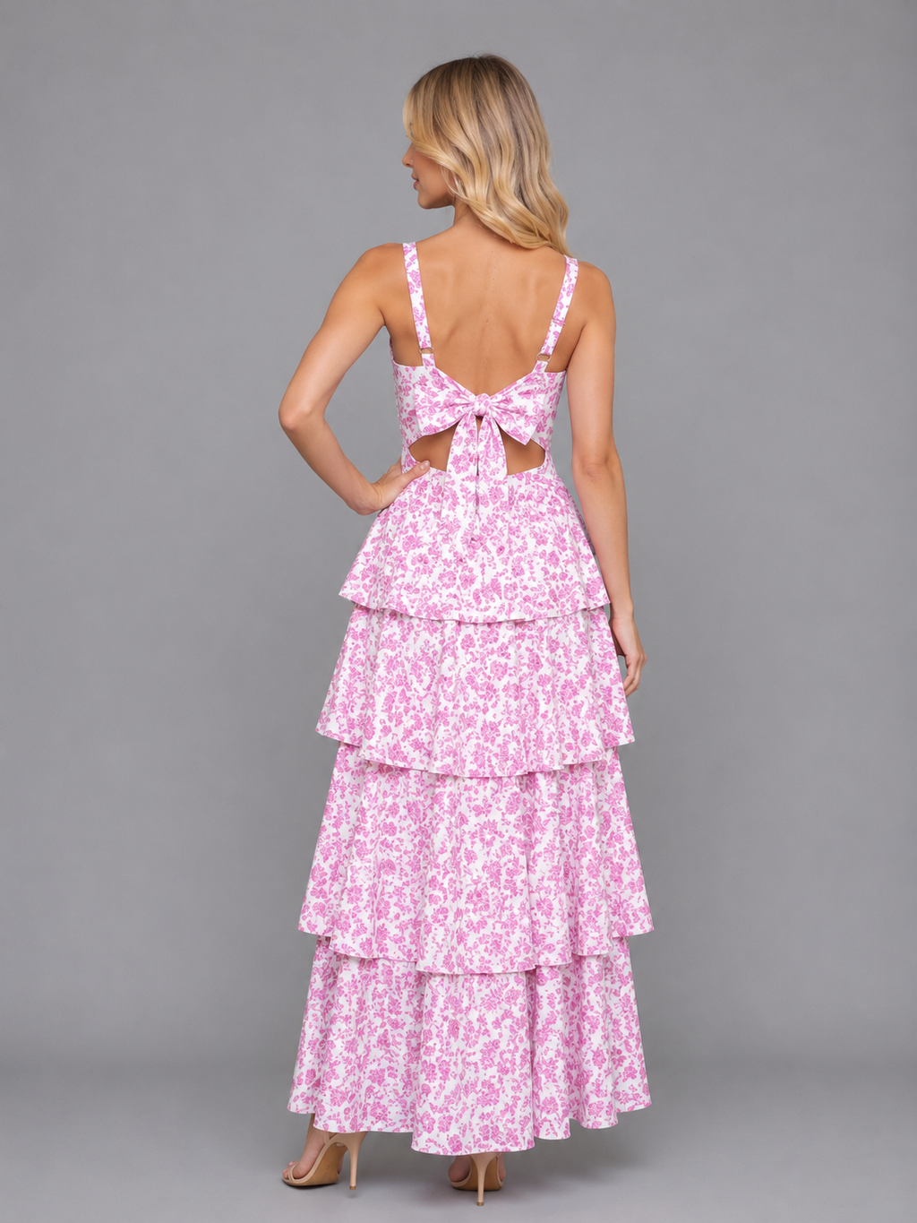 Women's Floral Tiered Maxi Dress – Summer Occassion Style