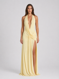 Women’s Halterneck Maxi Dress – Backless Evening Gown