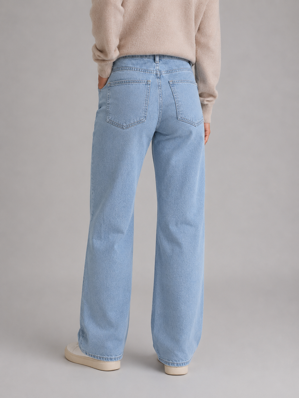 Women's High Waisted Wide Leg Jeans – Straight Leg Denim Trousers