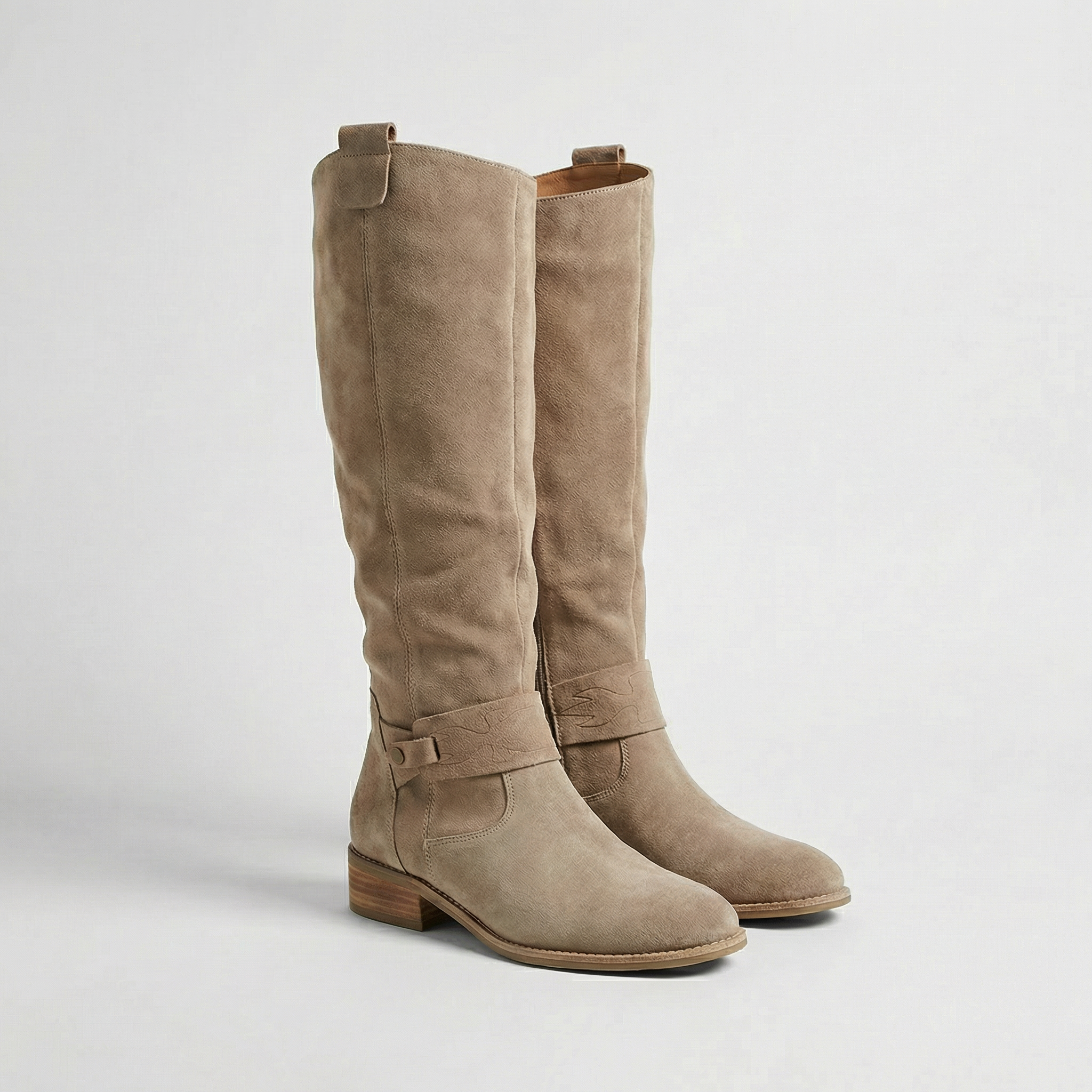 Women’s Knee-High Slouch Boots – Suede Look Elegance
