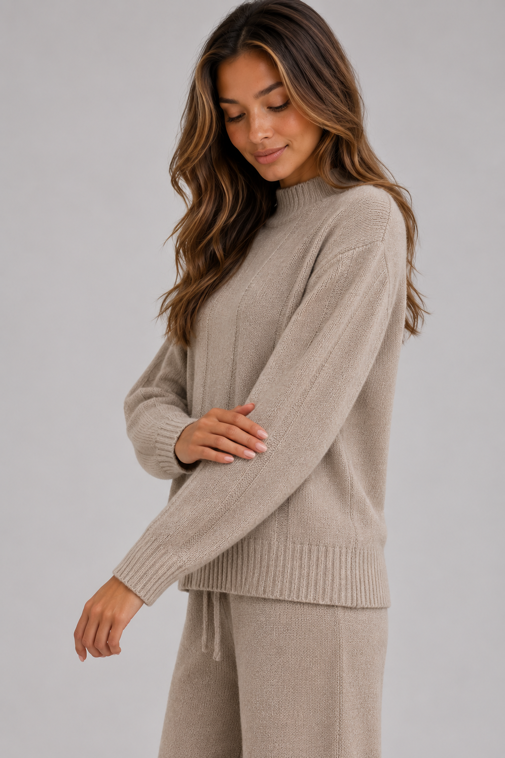 Women's Knitted Lounge Set – Relaxed Two Piece Co-Ord