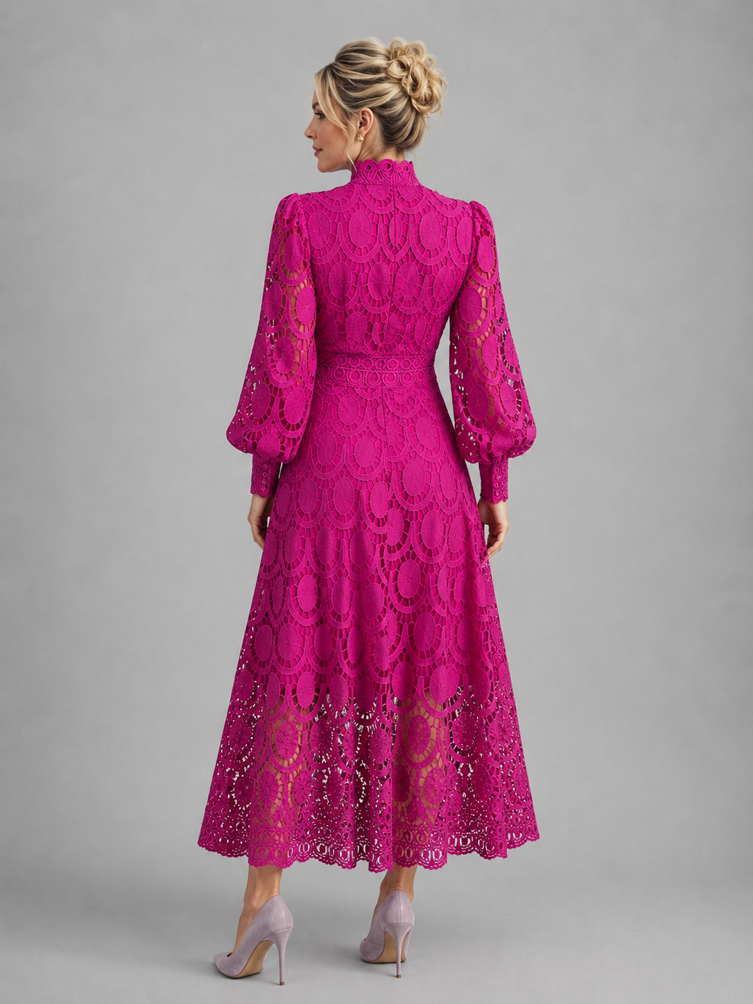 Women’s Lace Midi Dress – Elegant Flowing Silhouette