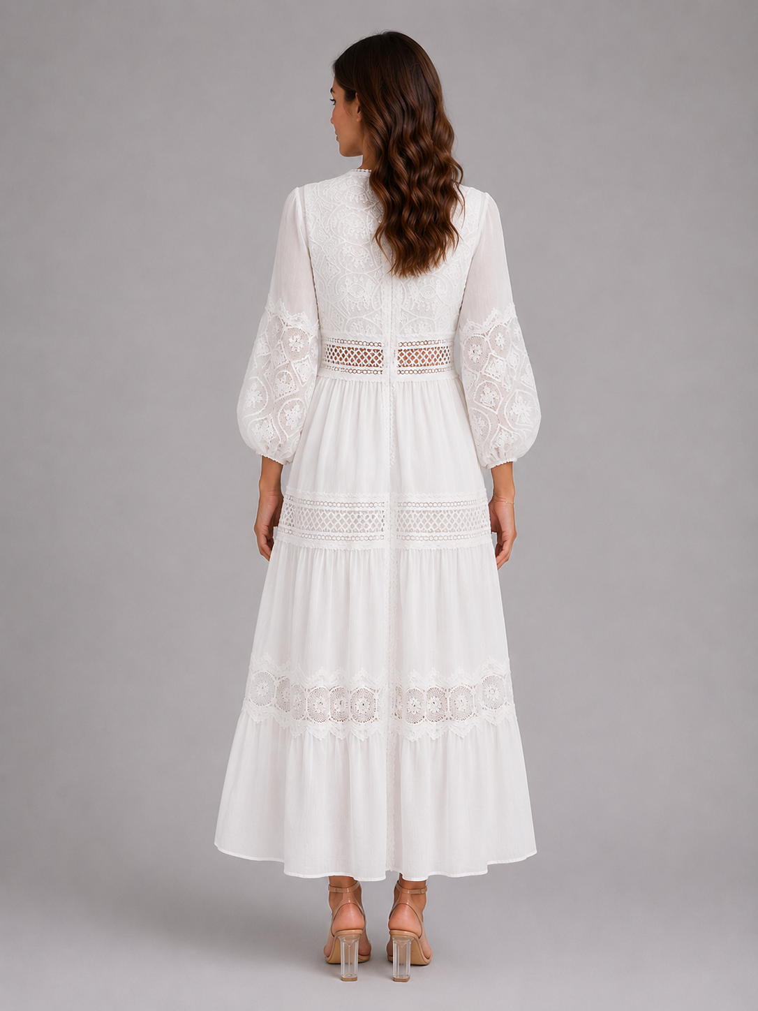 Women’s Lace Trim Maxi Dress – Summer Occasion Style