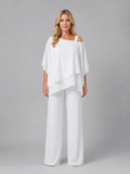 Women's Layered Chiffon Two-Piece Set – Flowy Co-Ord Suit