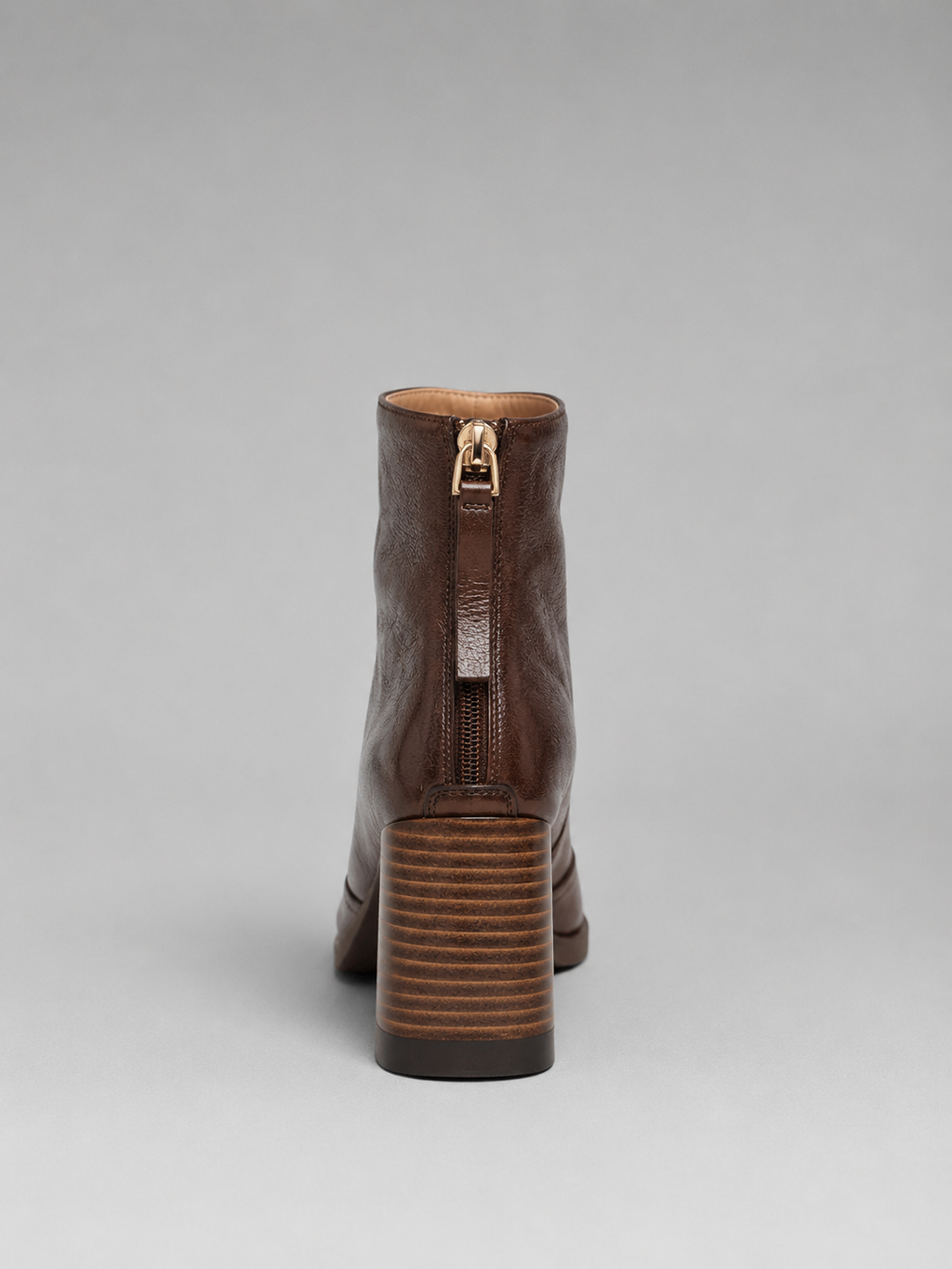 Women’s Leather Ankle Boots – Elegant Block Heel