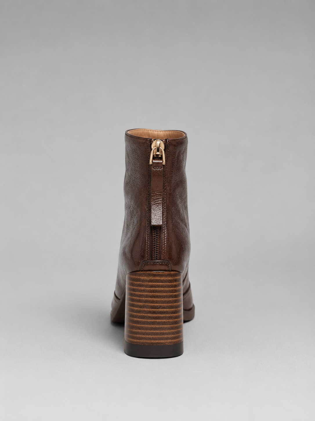 Women’s Leather Ankle Boots – Elegant Block Heel