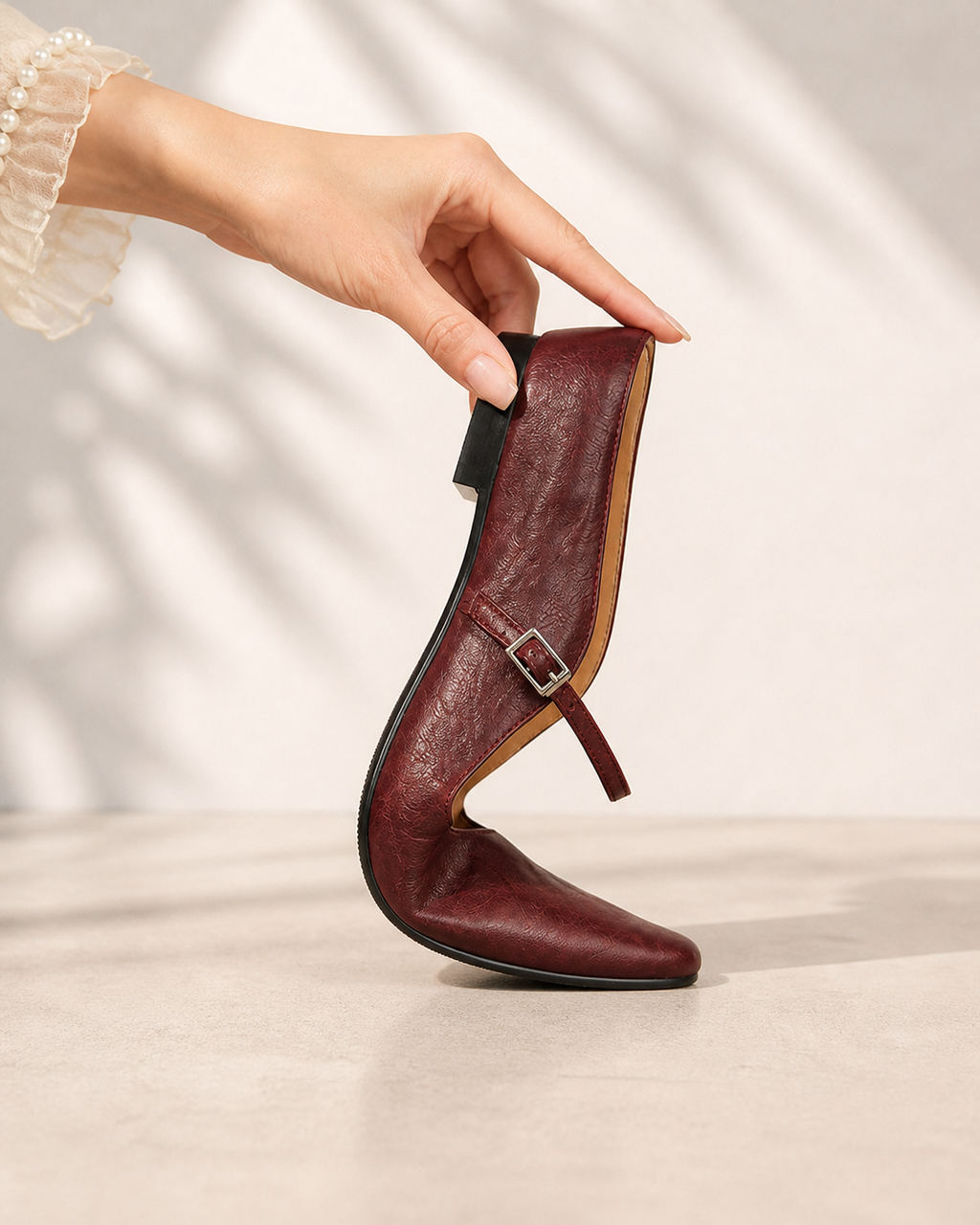 Women’s Leather Mary Jane Mules – Pointed Toe Minimal Design