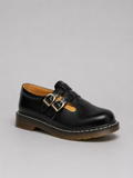 Women’s Leather Mary Jane Shoes – Double Buckle Chunky Sole Flats