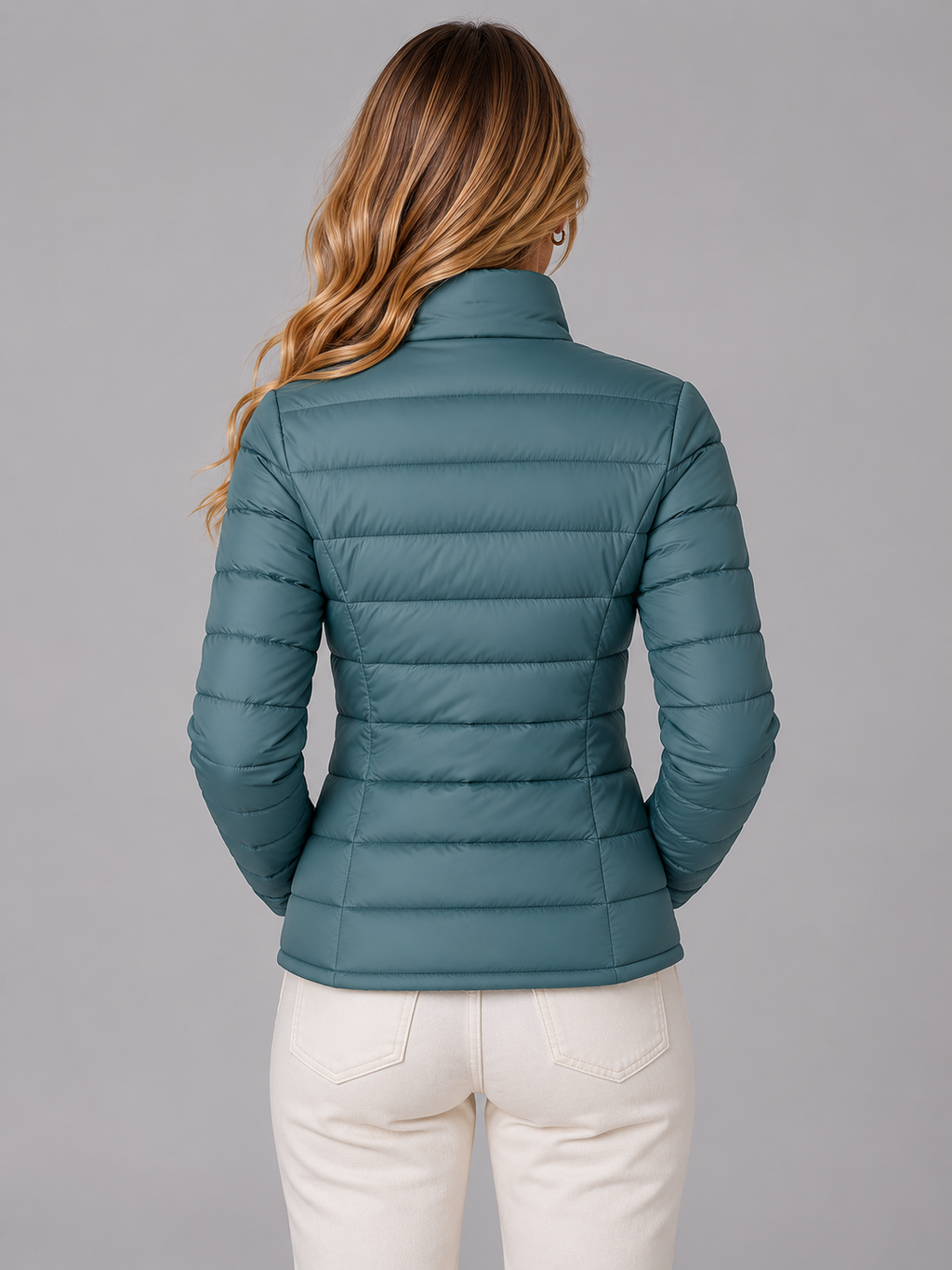Women’s Lightweight Puffer Jacket – Slim Fit Zip-Up Coat
