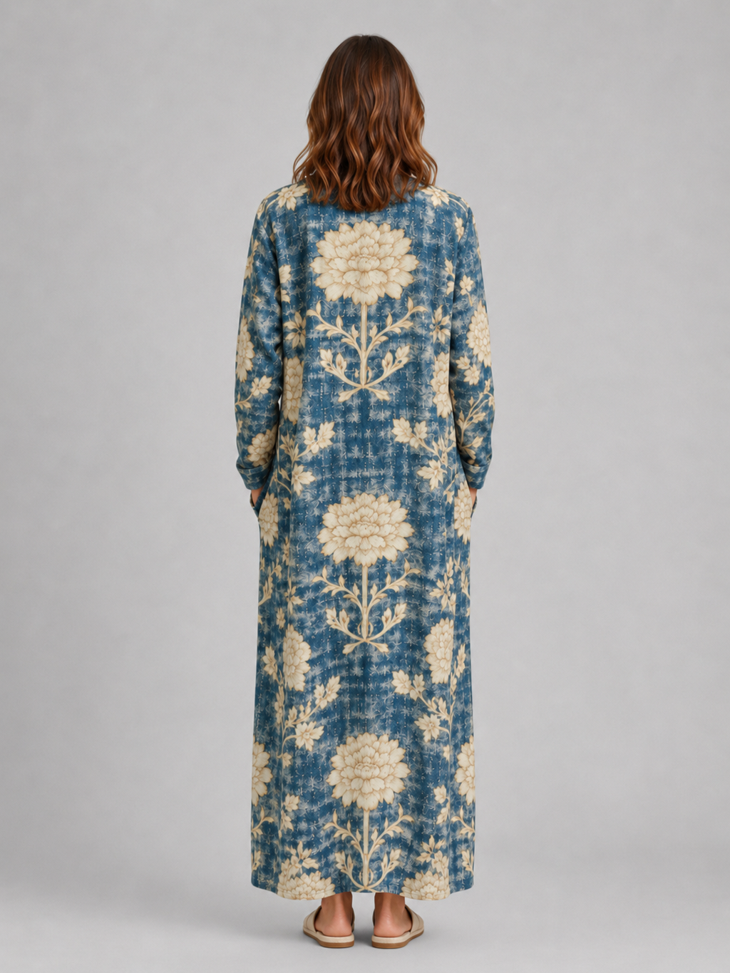 Women's Linen Look Midi Dress with Pockets – Flattering Relaxed Fit