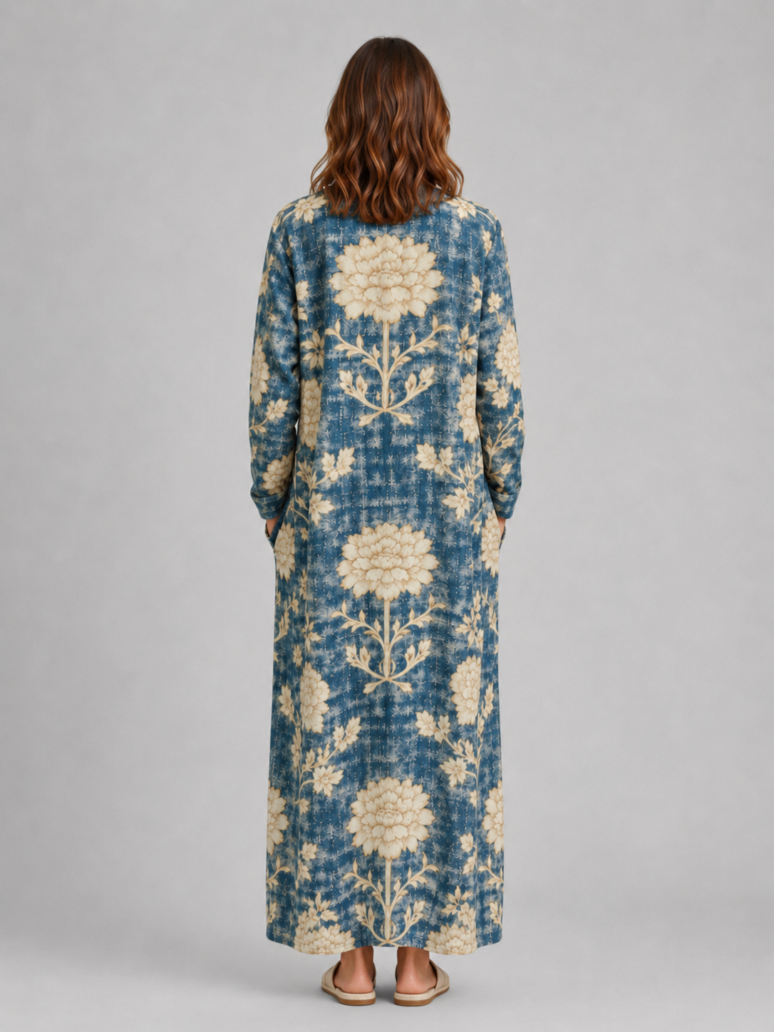 Women's Linen Look Midi Dress with Pockets – Flattering Relaxed Fit