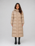 Women’s Long Puffer Coat – Hooded Padded Winter Jacket