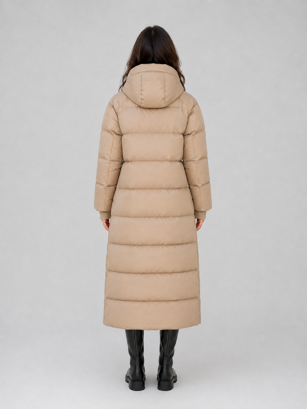 Women’s Long Puffer Coat – Hooded Padded Winter Jacket
