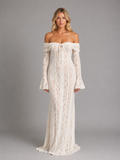 Women’s Off-Shoulder Lace Cutout Maxi Dress – Wedding Guest Style