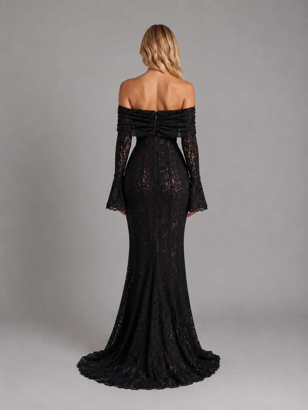 Women’s Off-Shoulder Lace Cutout Maxi Dress – Wedding Guest Style