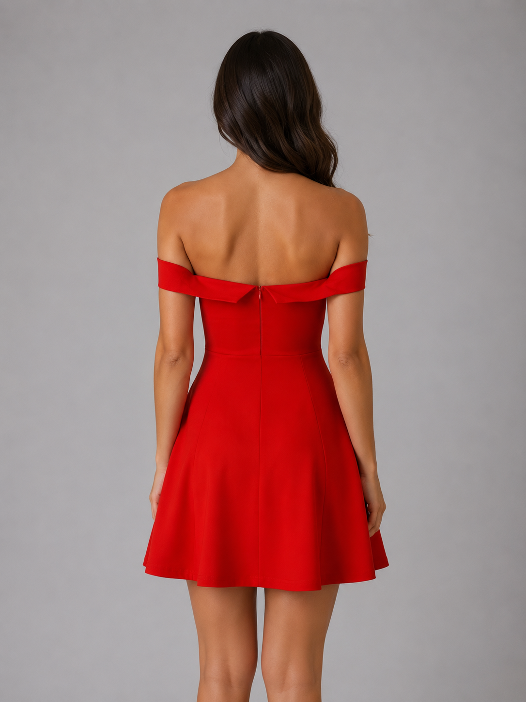 Women’s Off-Shoulder Mini Dress – Structured Sculpted Fit