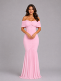 Women's Off-Shoulder Ruched Bodycon Maxi Dress – Sculpted Fit