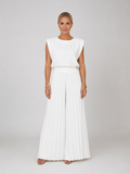 Women’s Pleated Wide Leg Trouser Set – Elegant Relaxed Style