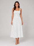 Women’s Polka Dot Midi Dress – Summer Holiday Style