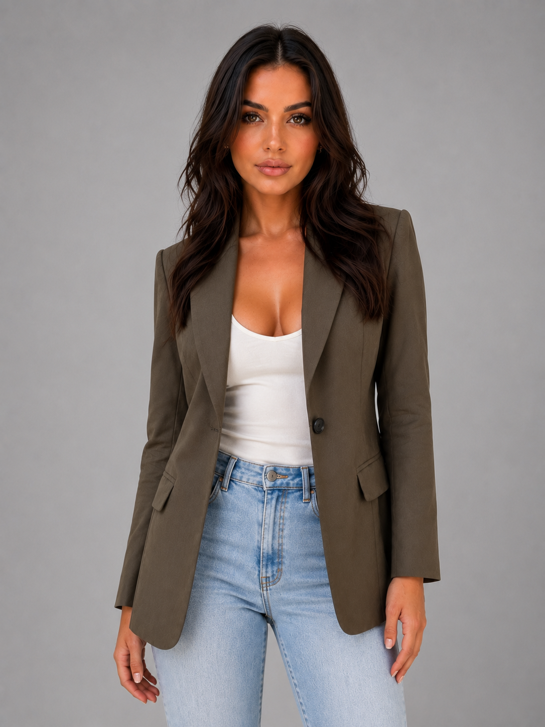 Women's Single Breasted Tailored Blazer – Smart Office Jacket