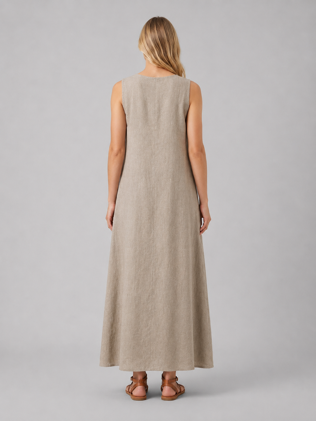Women’s Sleeveless A-Line Maxi Dress – Relaxed Summer Elegance